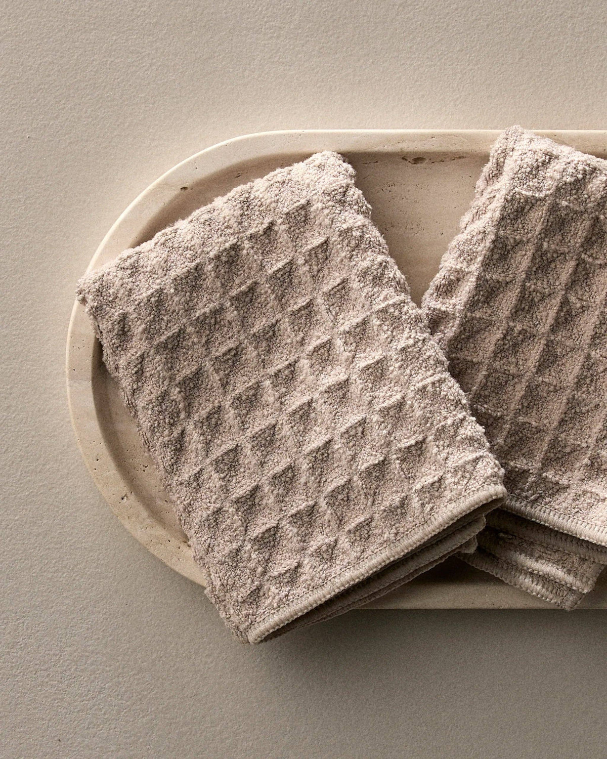 Taupe Waffle Washcloth Set
