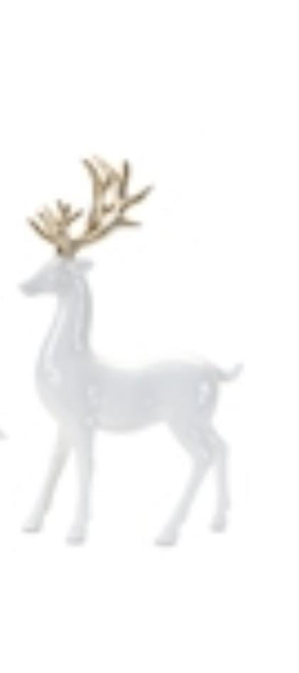 Gold/White Resin Deer