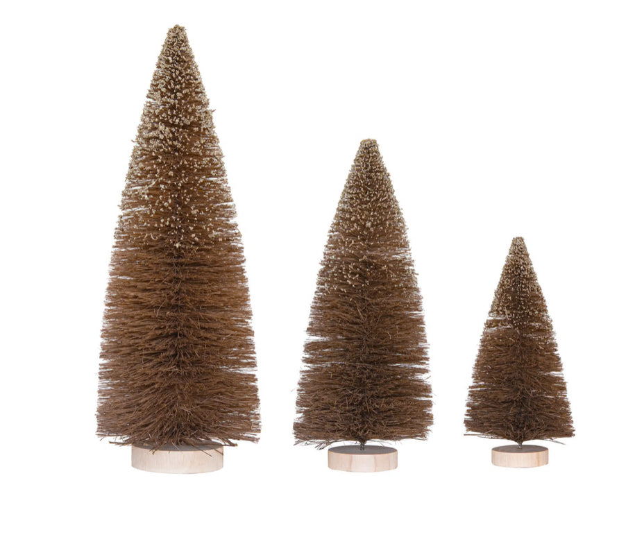 Sisal Bottle Brush Tree w/Glitter