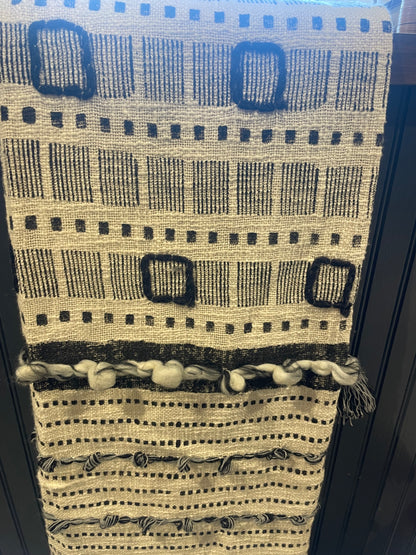 Cream/Black/Grey Throw Blanket