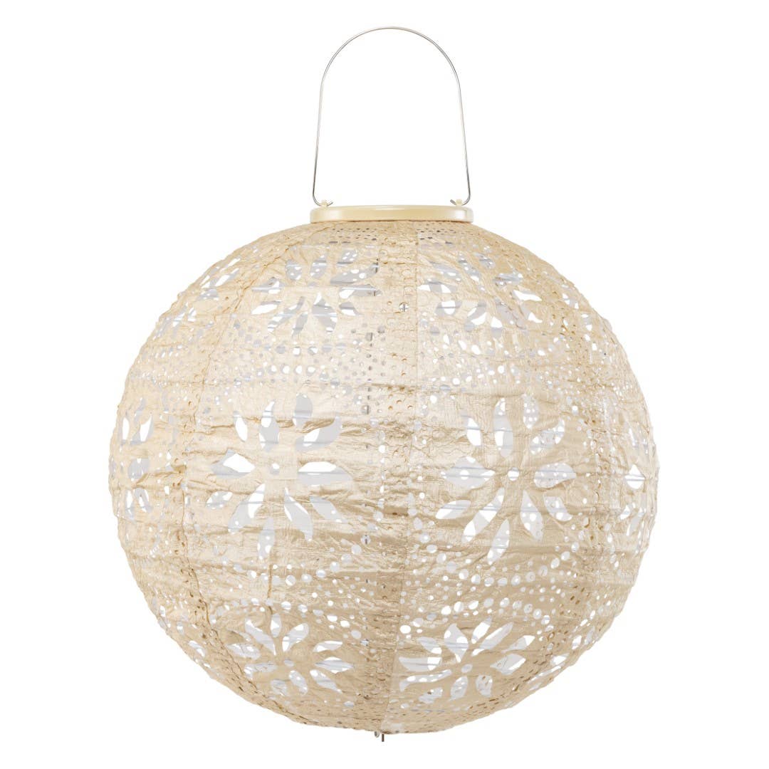 *NEW* Stella Luxe 12" Globe Boho Battery Lantern - Pearl