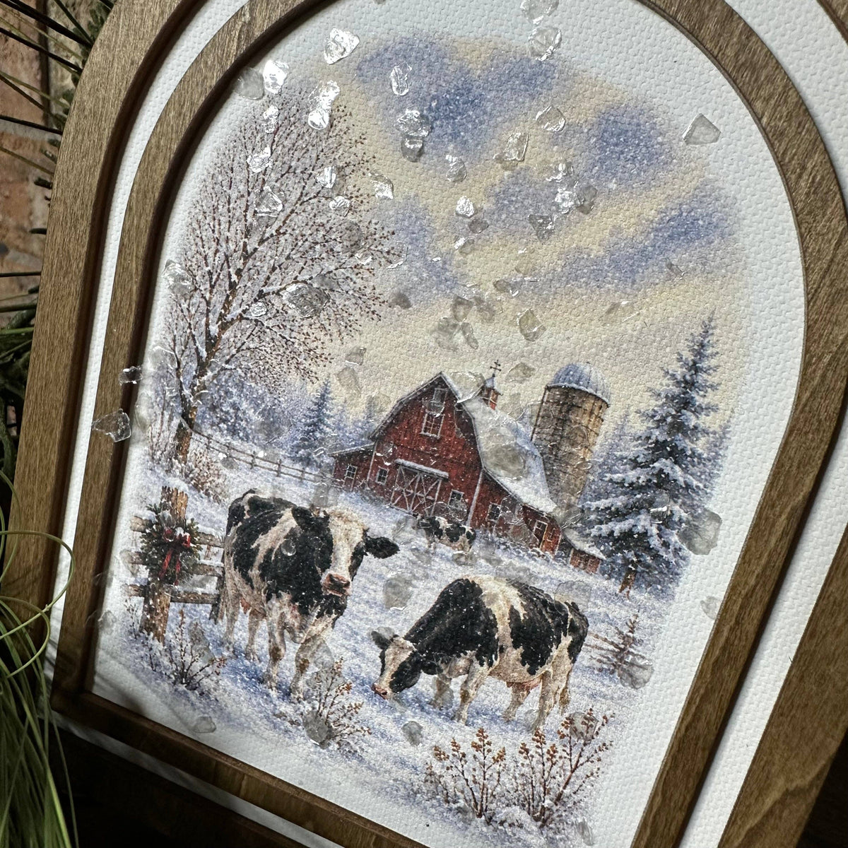 Christmas Blessings Winter Cows | Canvas Artwork