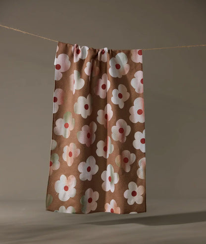 Brushed Bouquet Brown Tea Towel