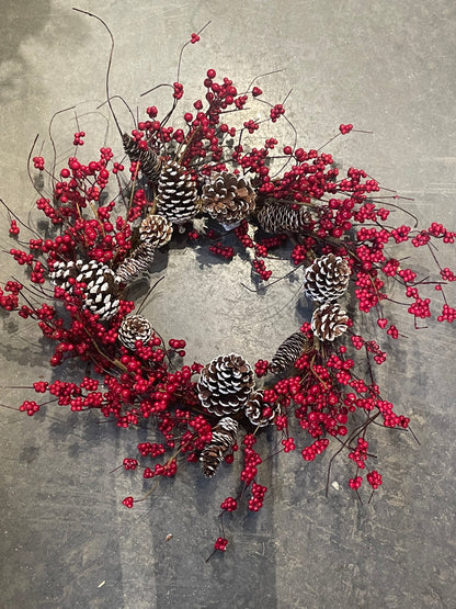 Red Berry/Pinecone Wreath