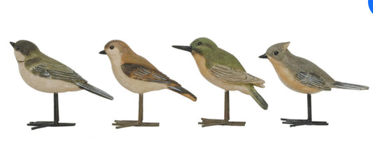 4-1/2”L Resin Bird With Metal Feet
