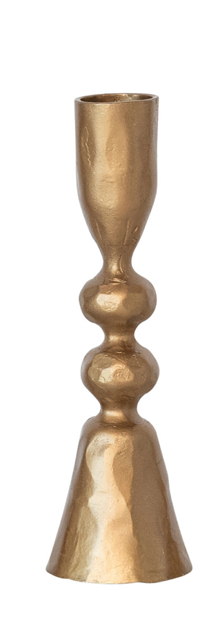 Hand-Forged Cast Iron Gold Taper Holders