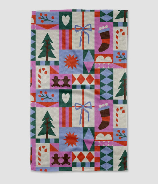 Festive  Christmas Quilt Tea Towel