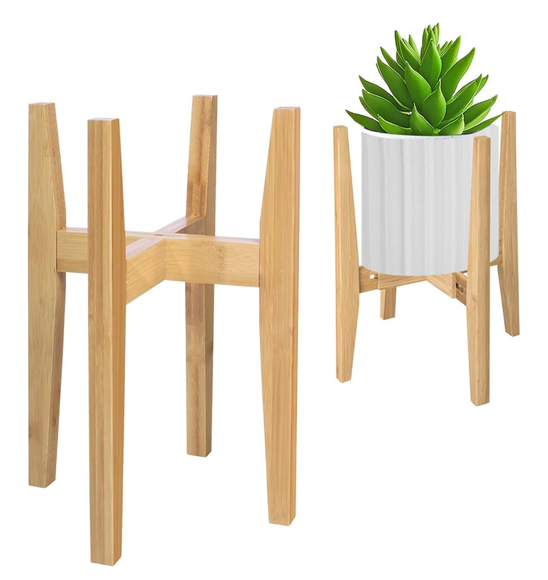 Bevel Natural Adjustable Plant Stand