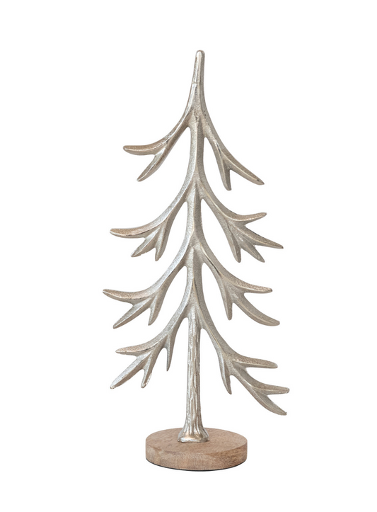 Cast Aluminum Tree w/Mango Wood Base