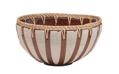 Terracotta Bowl w/Rattan Rim