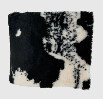 Black Faux Fur Cow Hide Throw