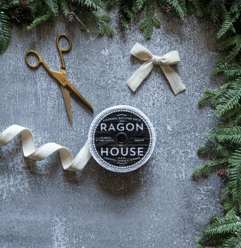 1”Cream Unwired Velvet Ribbon