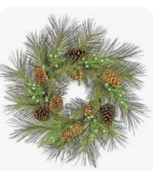 Sugar Pine Wreath w/Juniper,Berry & Pinecones