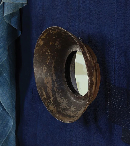 Rustic Metal Bowl Mirror