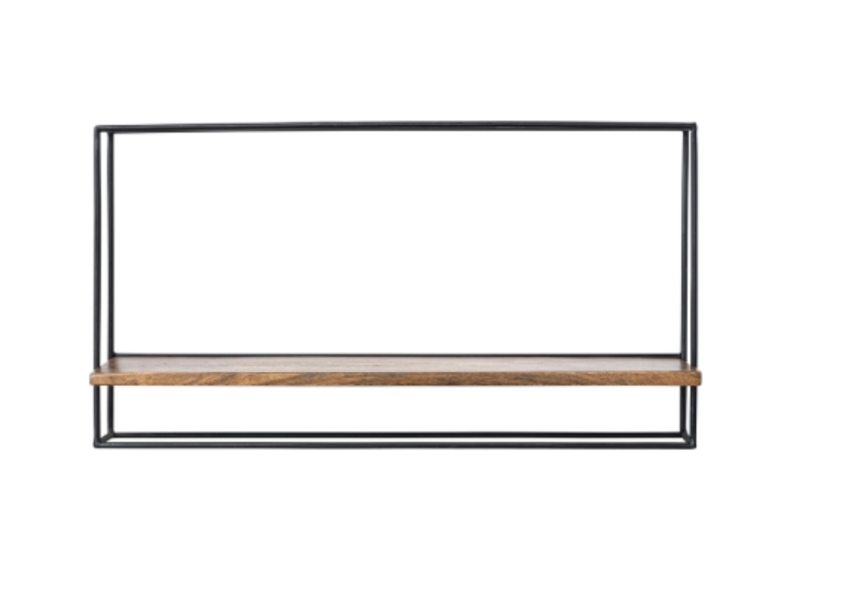 Modern Metal/Wood Wall Shelf