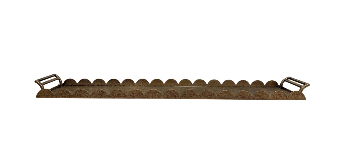 38.25” Scalloped Metal Tray