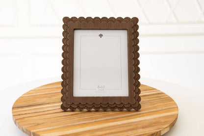 Wood scallop photo frame for 8x10 pic, espresso - 17062