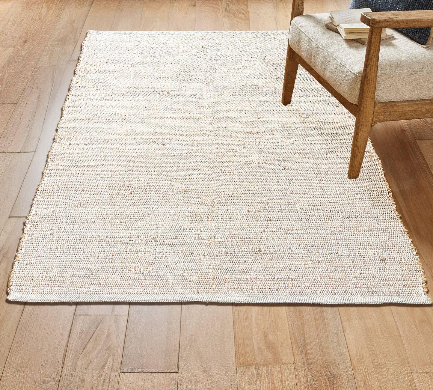 Jute Chindi Rug-Natural Jute-White-3'x5'.