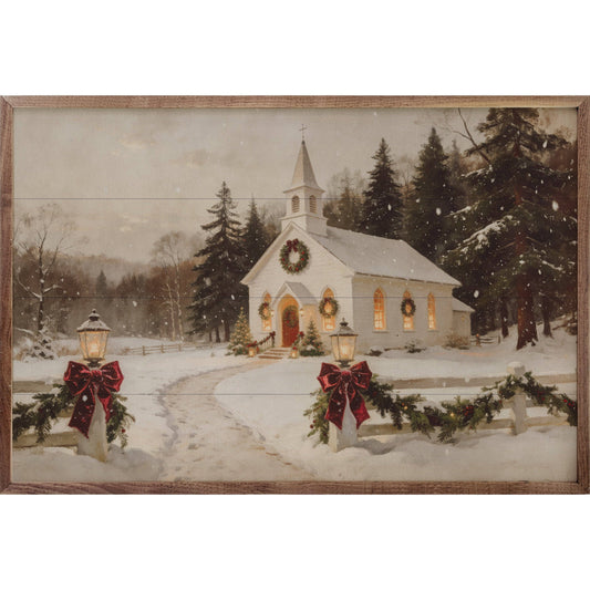 8” x 5” Christmas Chapel Lane