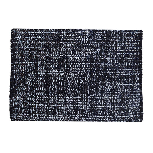 WAFFLE RUG, BLACK/WHITE, 21'' x 34''.