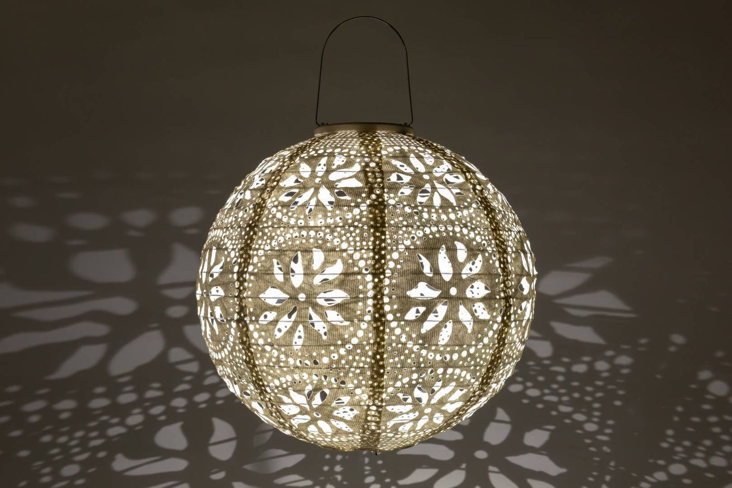 *NEW* Stella Luxe 12" Globe Boho Battery Lantern - Pearl