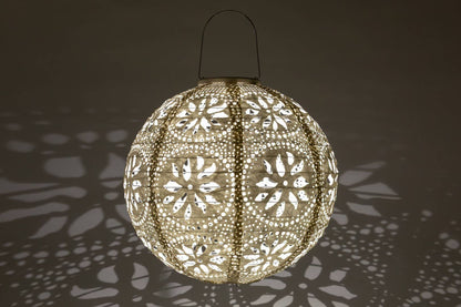 *NEW* Stella Luxe 12" Globe Boho Battery Lantern - Pearl