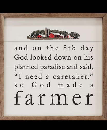 8” x 8” God Made A Farmer Barn