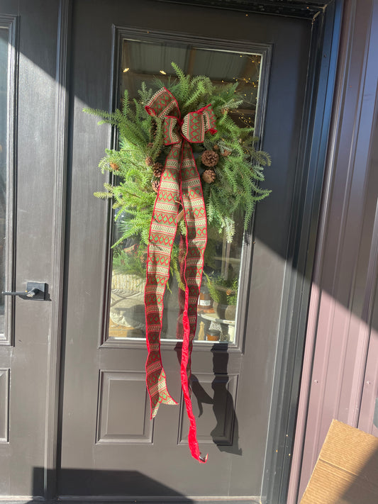 Red & Green Knit Sweater Bows