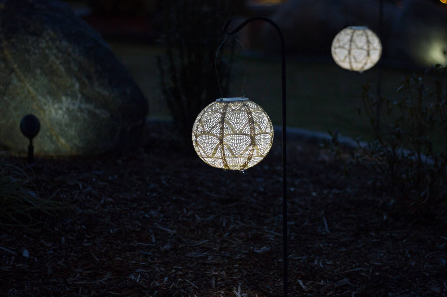 Stella Globe 8" Solar Lantern - Pearl