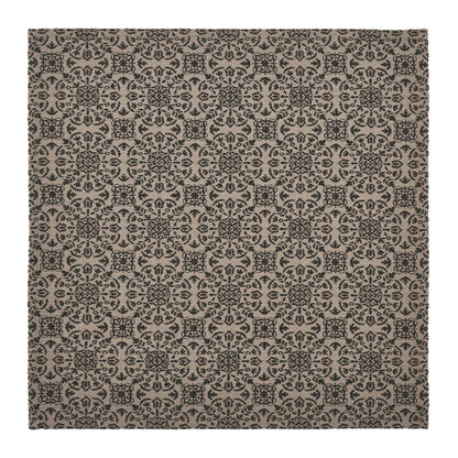 Custom House Black Tan Jacquard Table Topper 20x20