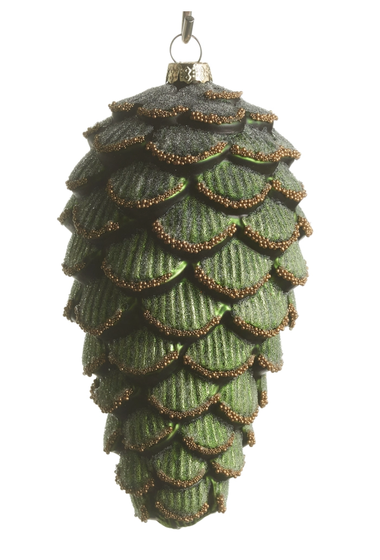 6.5” Green Pinecone Ornament