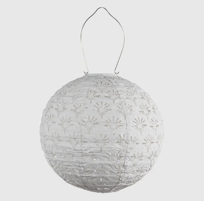 Stella Deco 12” Globe Solar Lantern-Porcelain