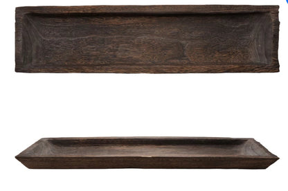 27-1/2”L Decorative Paulownia Wood Tray