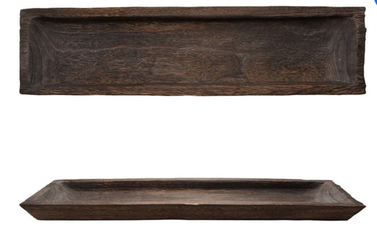 27-1/2”L Decorative Paulownia Wood Tray