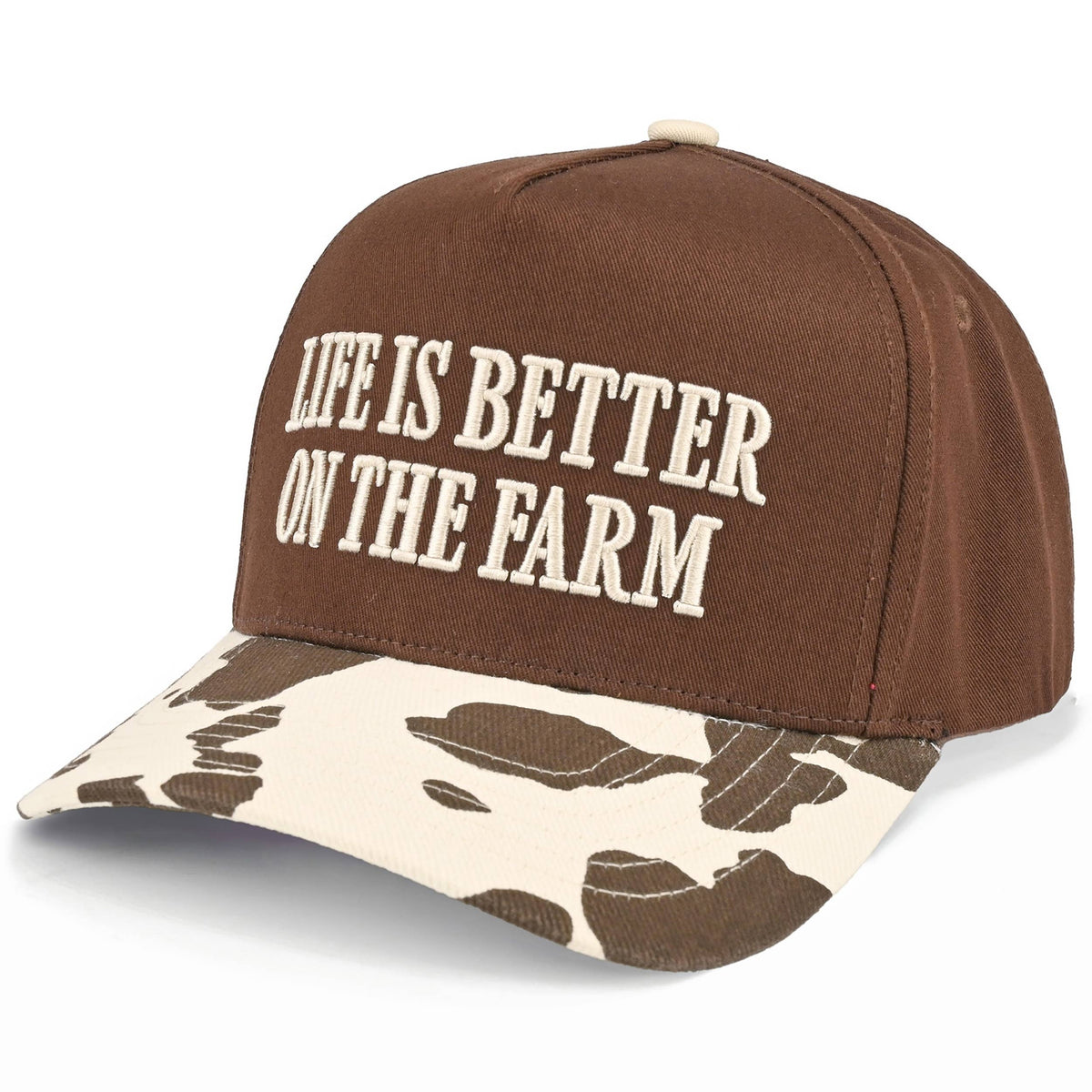 C.C LIFE IS BETTER ON THE FARM Letter Two Tone Trucker Hat