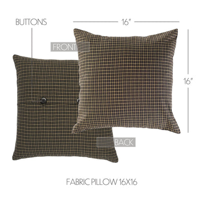 Black Tan Plaid Throw Pillow 16x16 – Kettle Grove