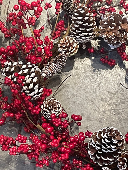 Red Berry/Pinecone Wreath