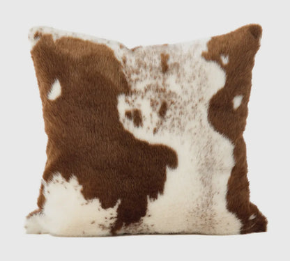 Brown Urban Faux Cowhide Pillow-18”