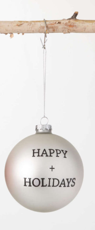 Holiday Text Ball Ornament