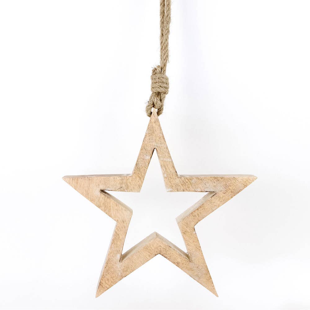 Mango Wood Star Ornament