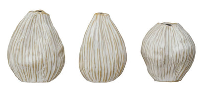 Stoneware Pleated Organic Shaped Vase-2