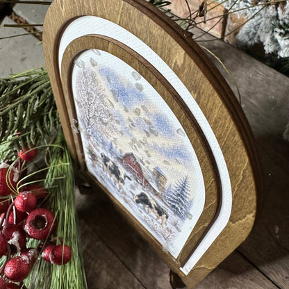Christmas Blessings Winter Cows | Canvas Artwork
