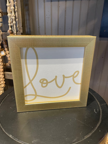 “Love” Print w/Gold Frame