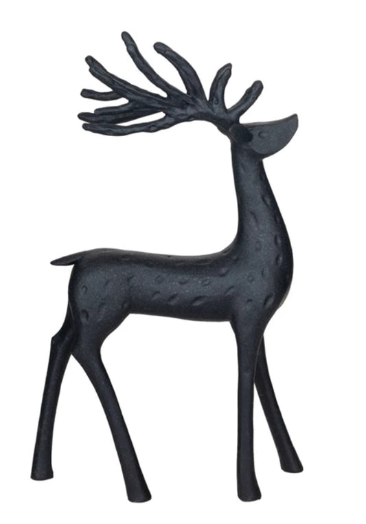 12-1/4” Resin Abstract Black Reindeer