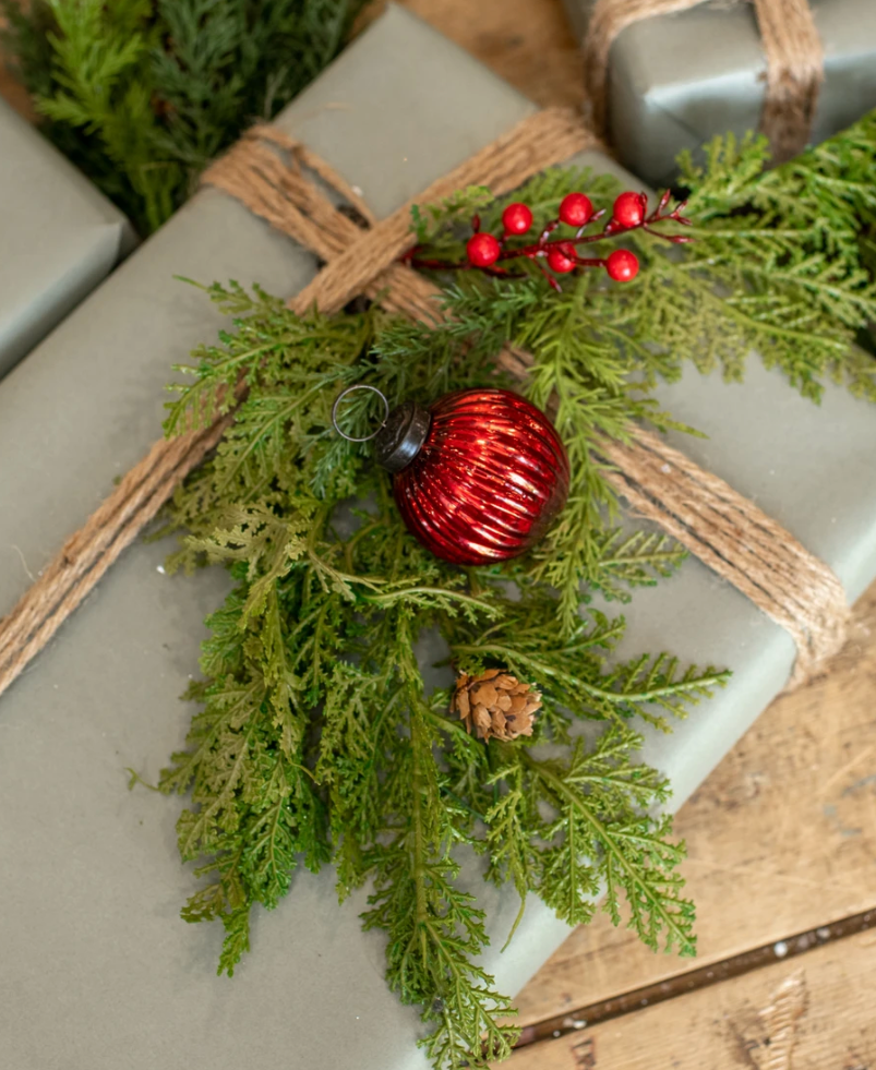 2” Ribbed Red Kugel Ornament