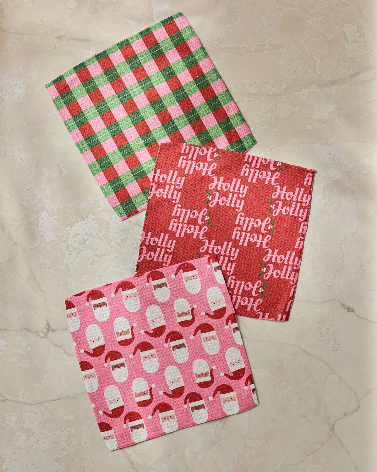 Holly Jolly Santa Dishcloth Set - Holiday 2026