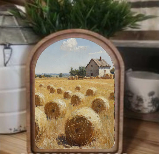 8” Arch Hayfield Framed Art