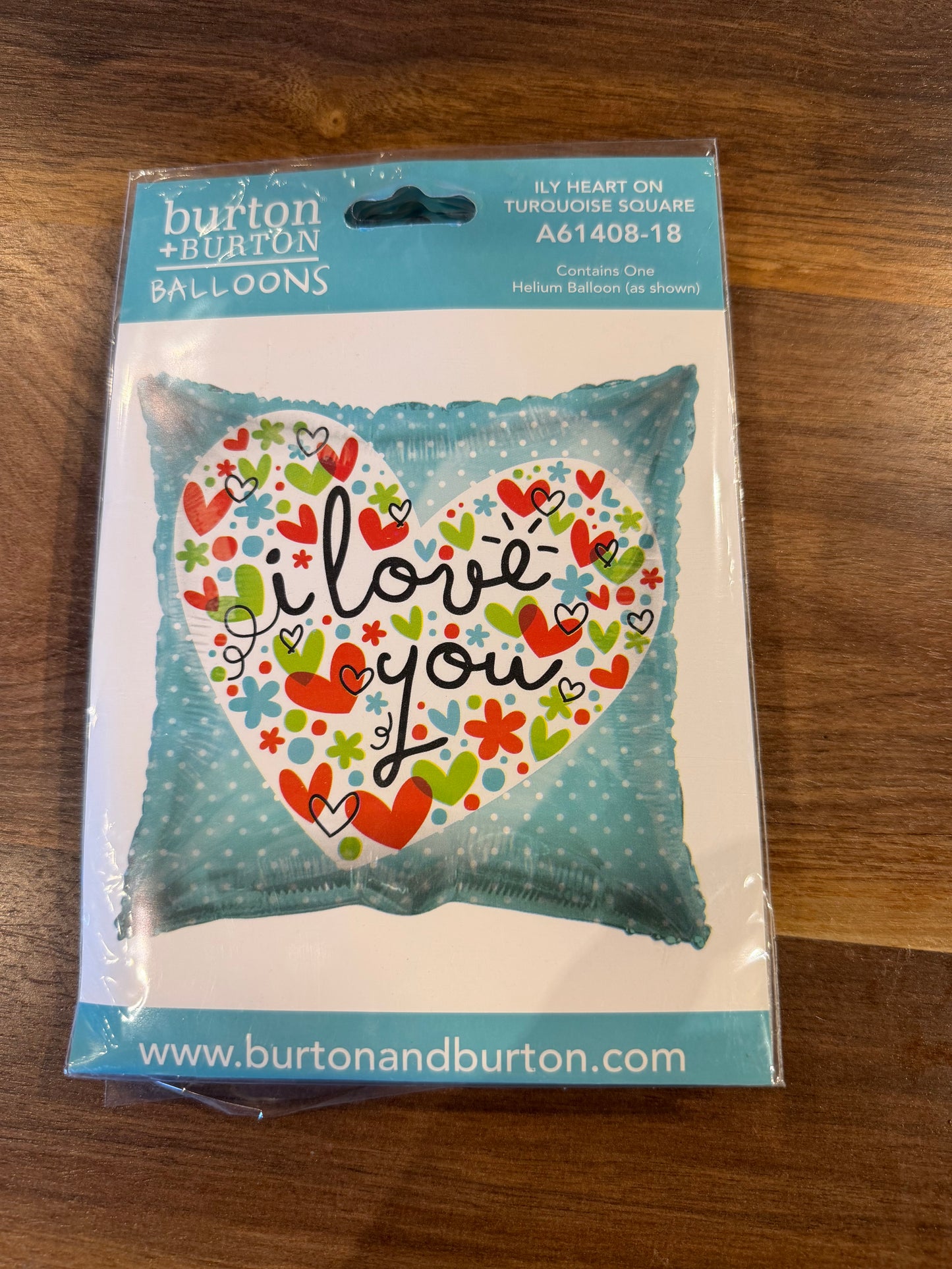 18” Square I Love You Mylar Balloon