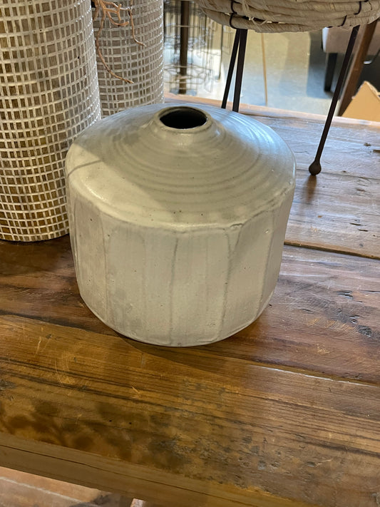 White Ribbed Pottery