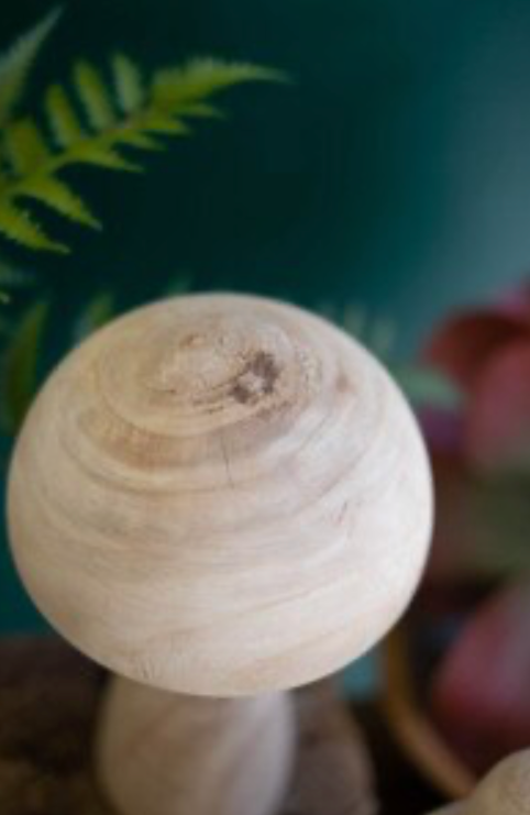 6” Natural Wood Mushroom
